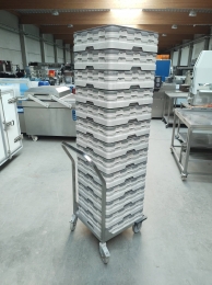 Transport trolleys for dishwasher baskets